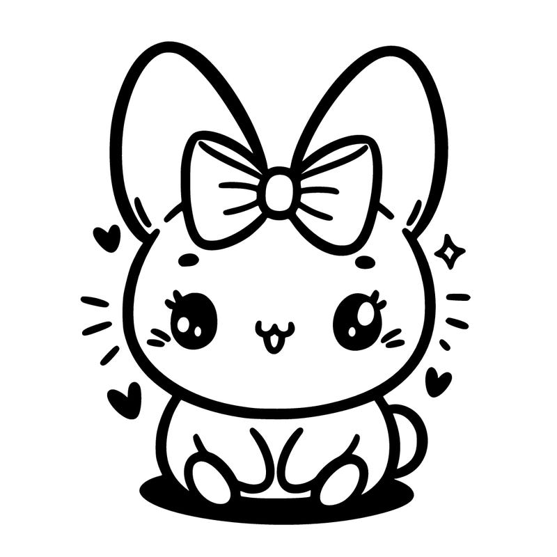 kawaii bunny with bow