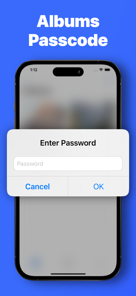 Passworteingabeaufforderung für gesperrte Fotoalben auf dem iPhone