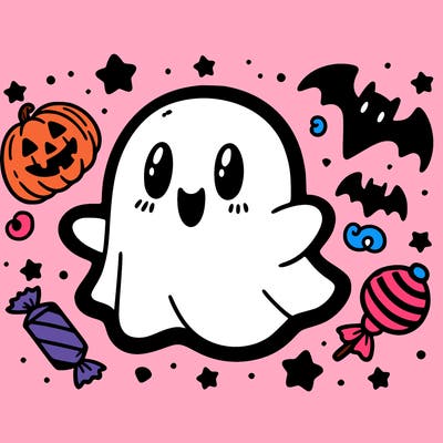 halloween cute little ghost