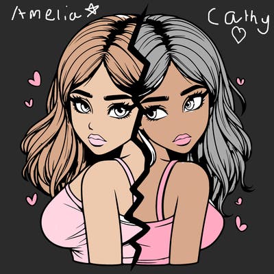 realistic girl split