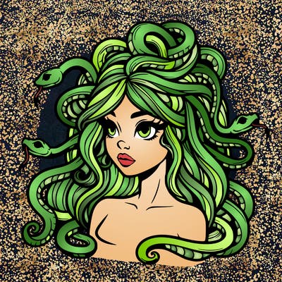realistic medusa with snakes in her hair