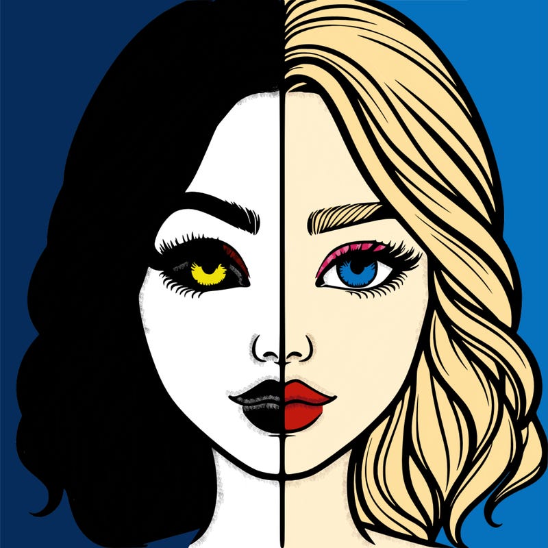 realistic girl split half