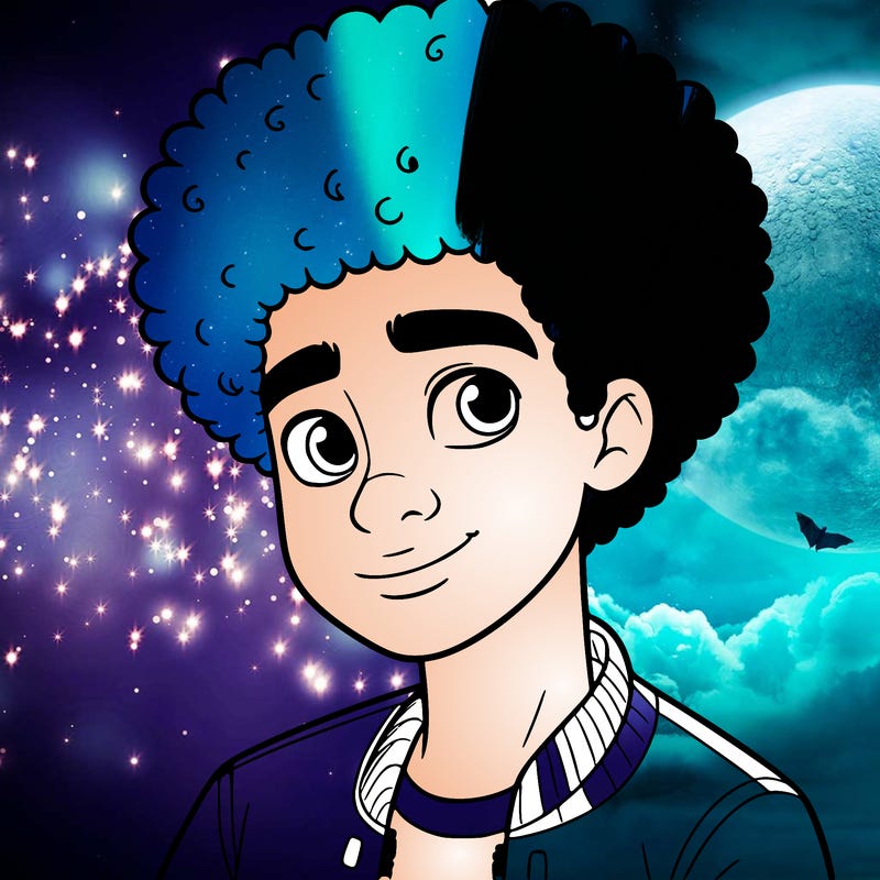 teen boy with afro