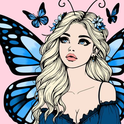 butterfly fairy realistic girl