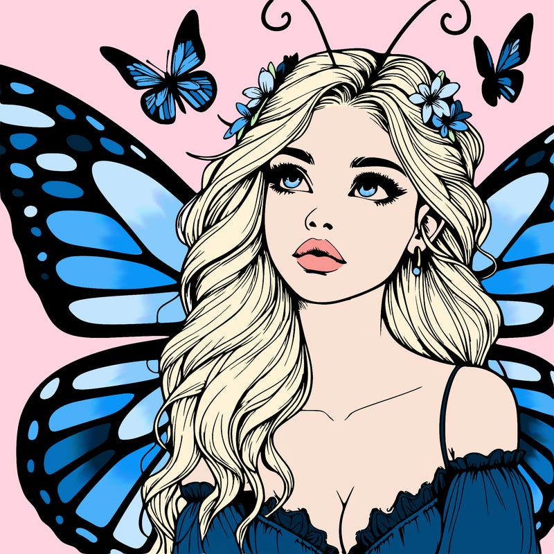butterfly fairy realistic girl