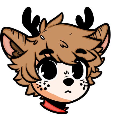 a humanoid deer with soft fluffy ears