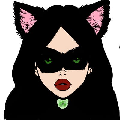 realistic girl with fox ears and realistic lips