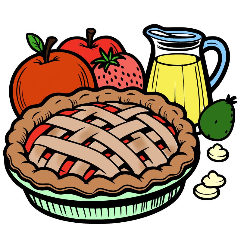 a pie of food