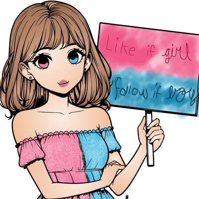 realistic pretty girl holding blank sign