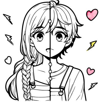 realistic girl boy split