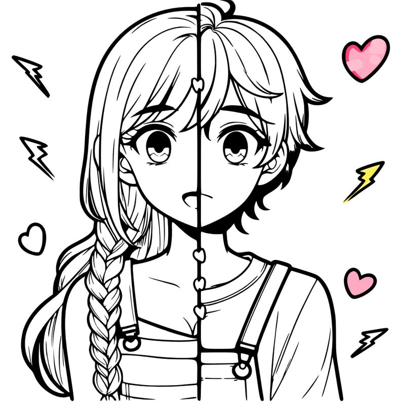 realistic girl boy split