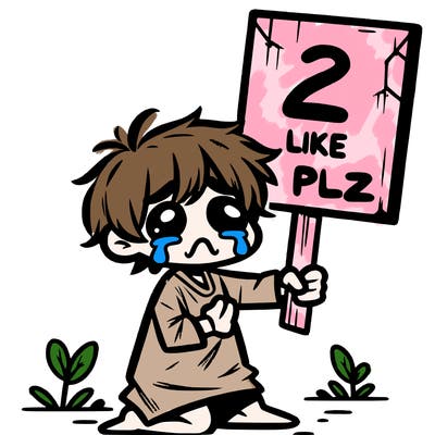 small poor toddler crying with sign that says 2 like plz