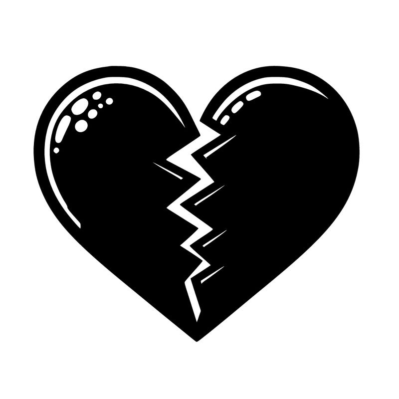 an medium sized broken heart