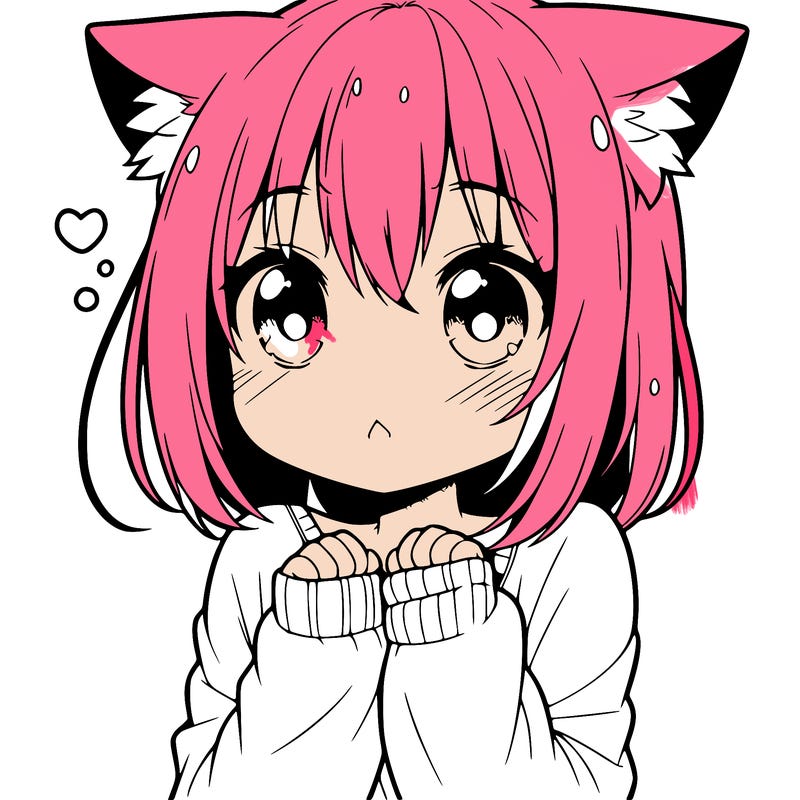shy anime catgirl
