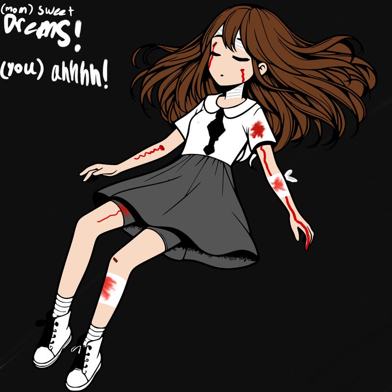 realistic girl floating