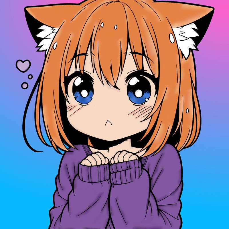 shy anime catgirl