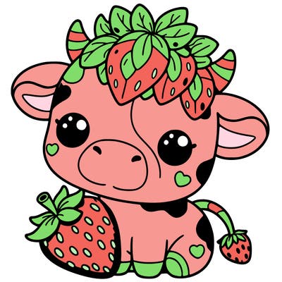 cute strawberry cow