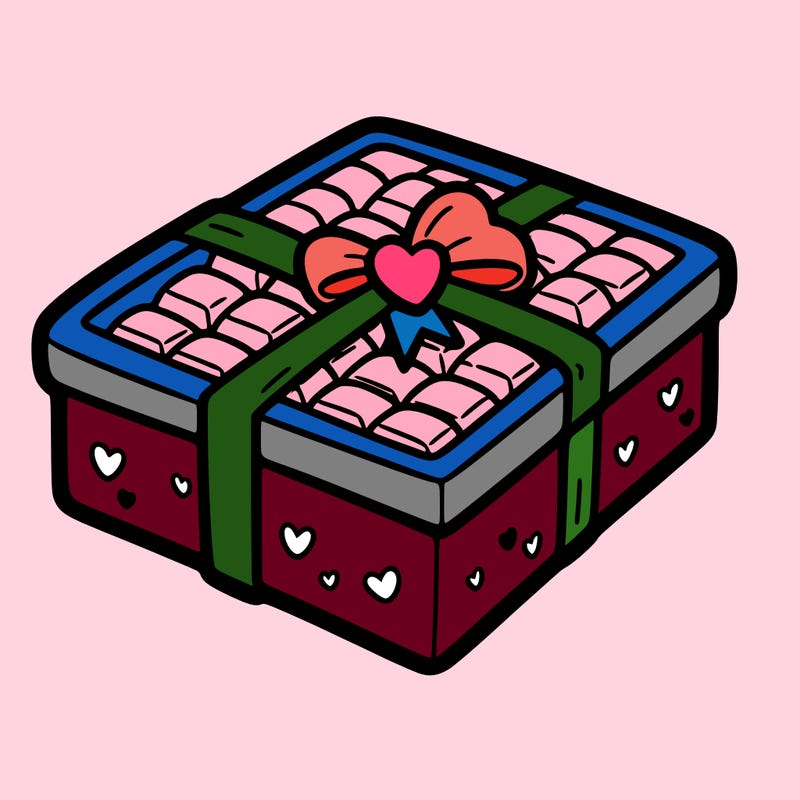 a box of chocolate for valentines day