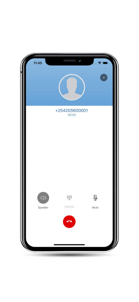 NuruTalk - VoIP Call, SMS - NuruTalk mobile app active call screen showing dialer options and a phone number