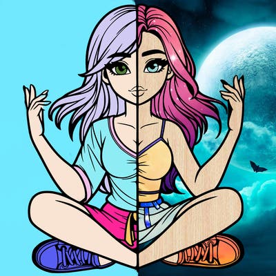 realistic girl split