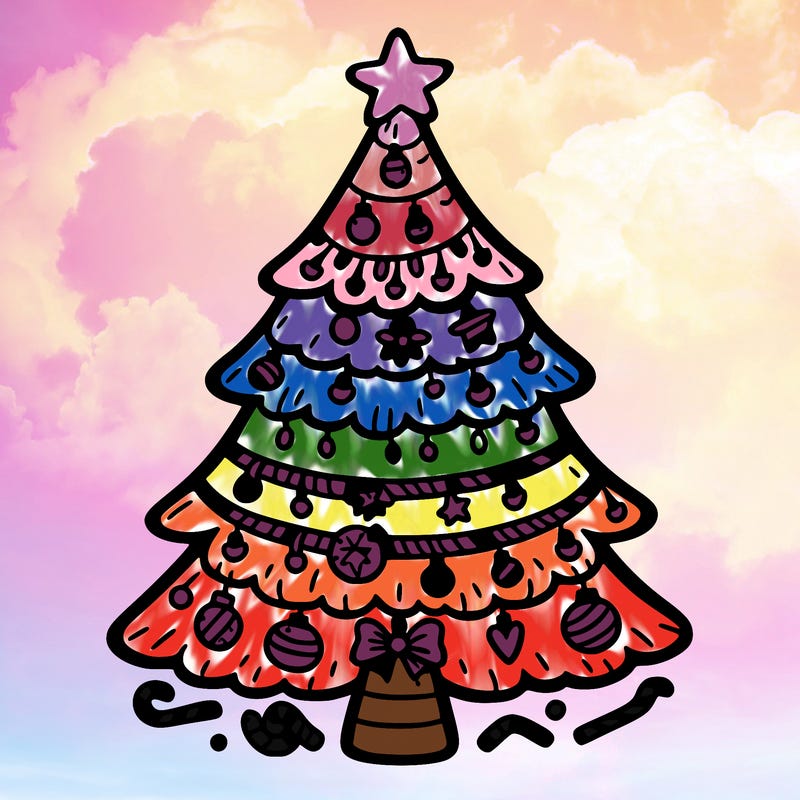 christmas tree with lots of details