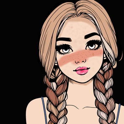 realistic girl with braids