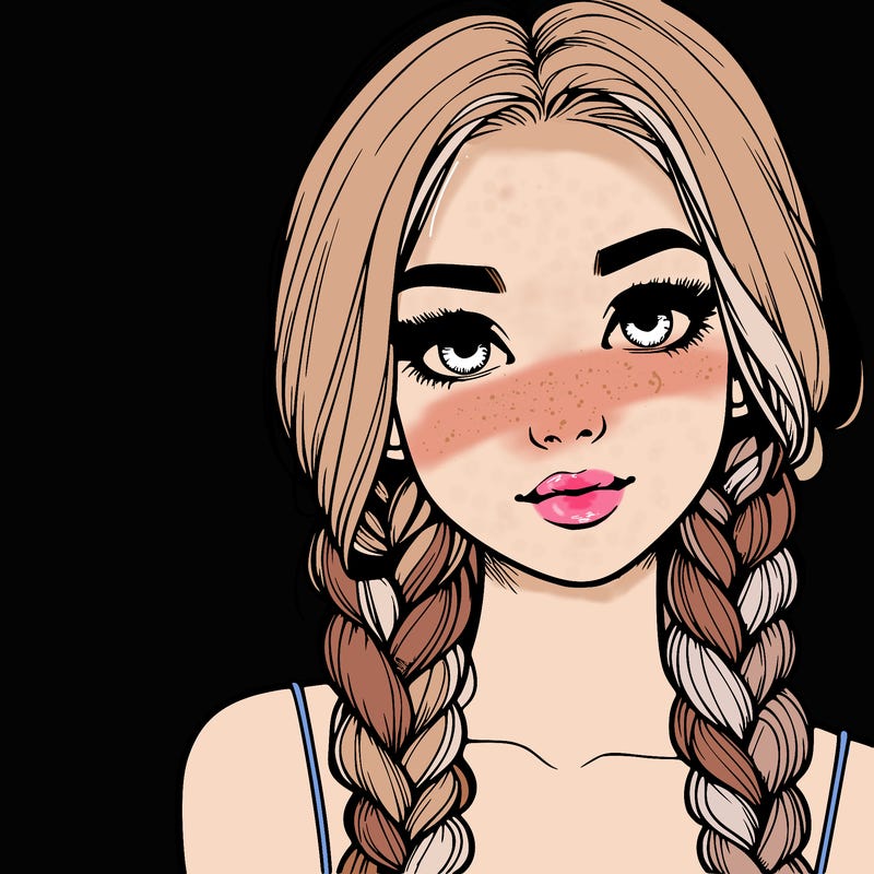 realistic girl with braids