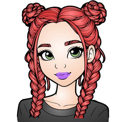 realistic girl with braids