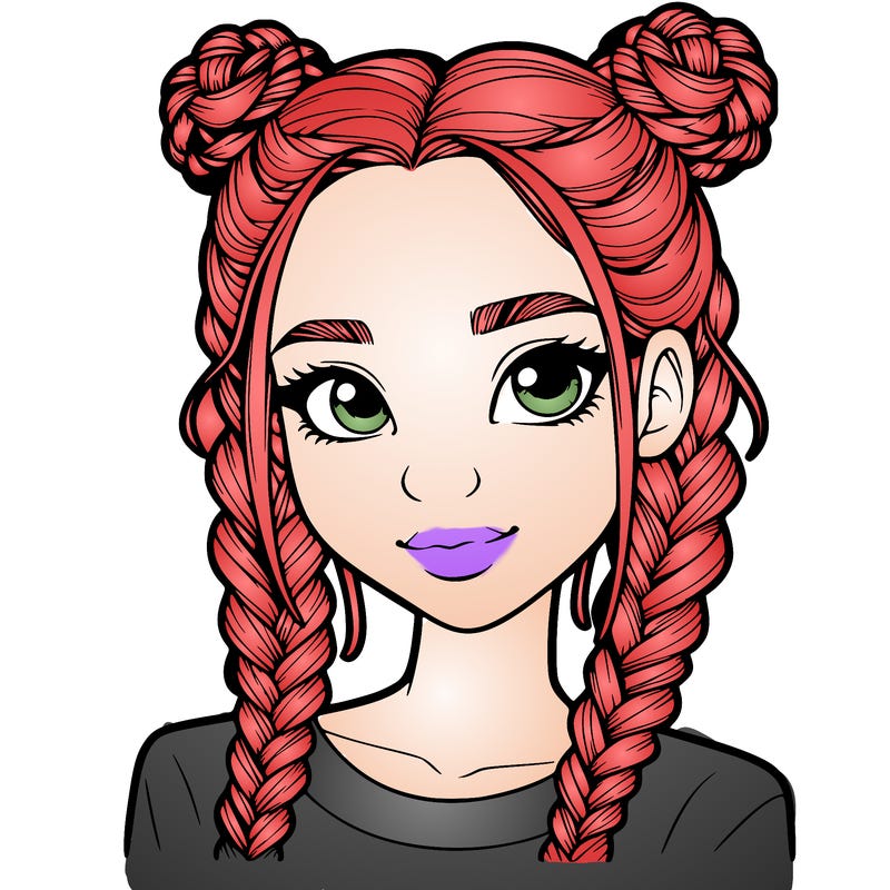 realistic girl with braids