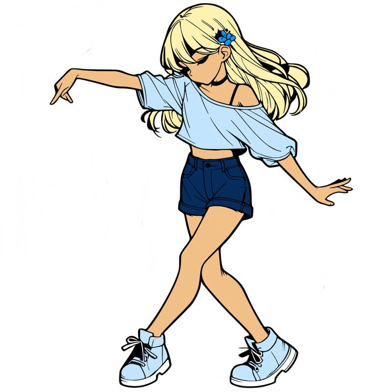 realistic girl danceing
