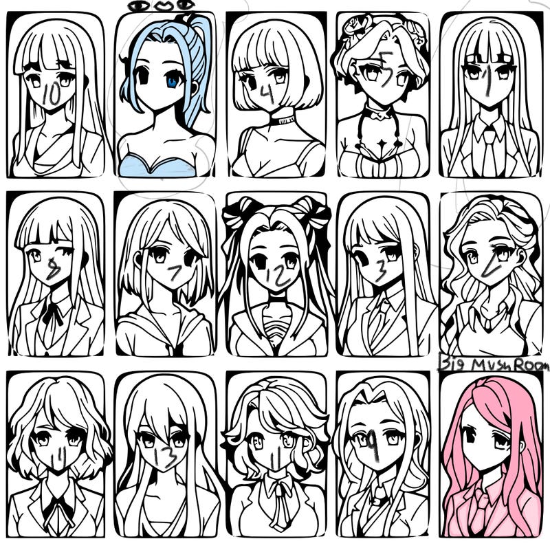 girls that look diffrent anime