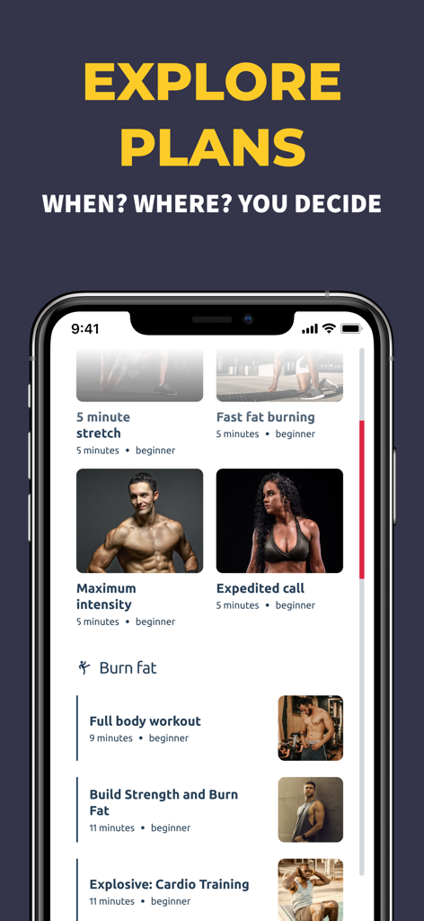 Perfect Abs: Six Pack Workouts - Interface of the Perfect Abs app displaying different exercise routines and training plans