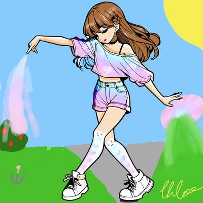 realistic girl danceing