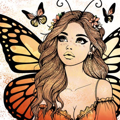 butterfly fairy realistic girl
