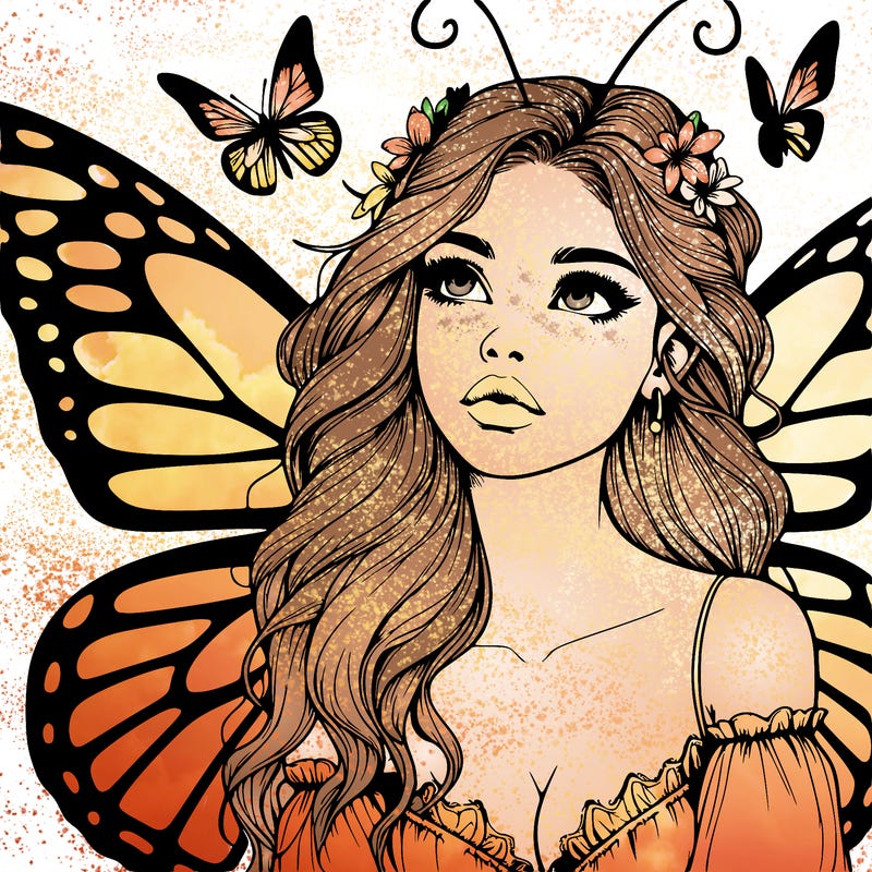 butterfly fairy realistic girl