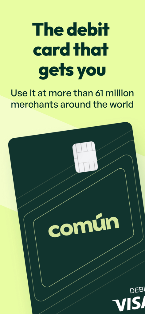 Comun Visa debit card for global use