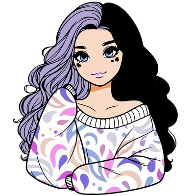 a beautiful girl in a big sweatshirt