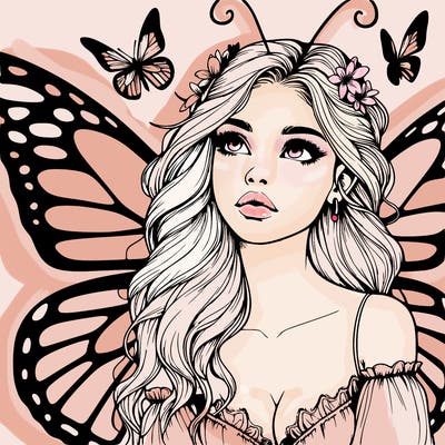 butterfly fairy realistic girl