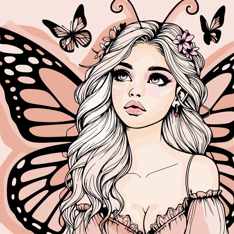 butterfly fairy realistic girl