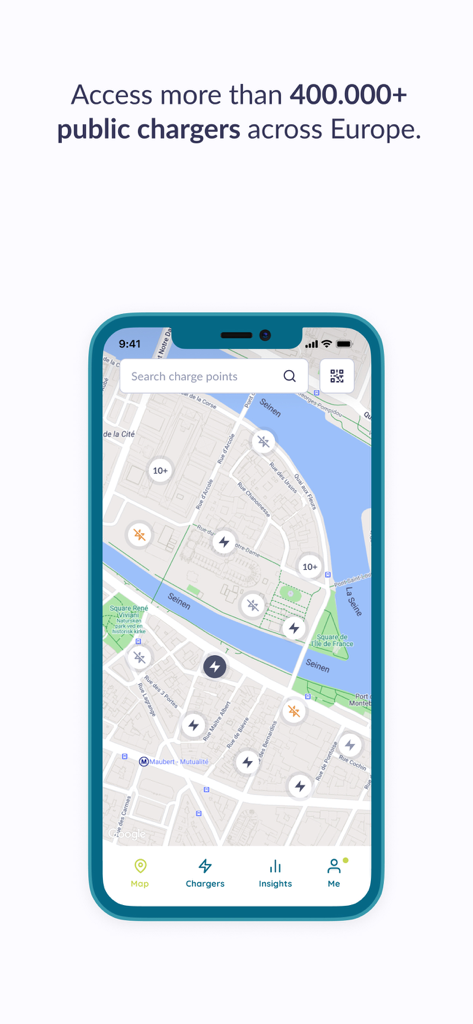 MyWAAT - La aplicación móvil MyWAAT que muestra un mapa con las ubicaciones de más de 400000 cargadores públicos de vehículos eléctricos en Europa