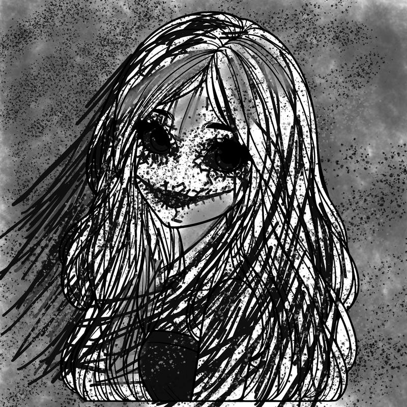 realistic girl with long hair