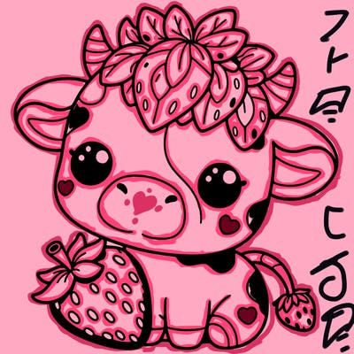 cute strawberry cow