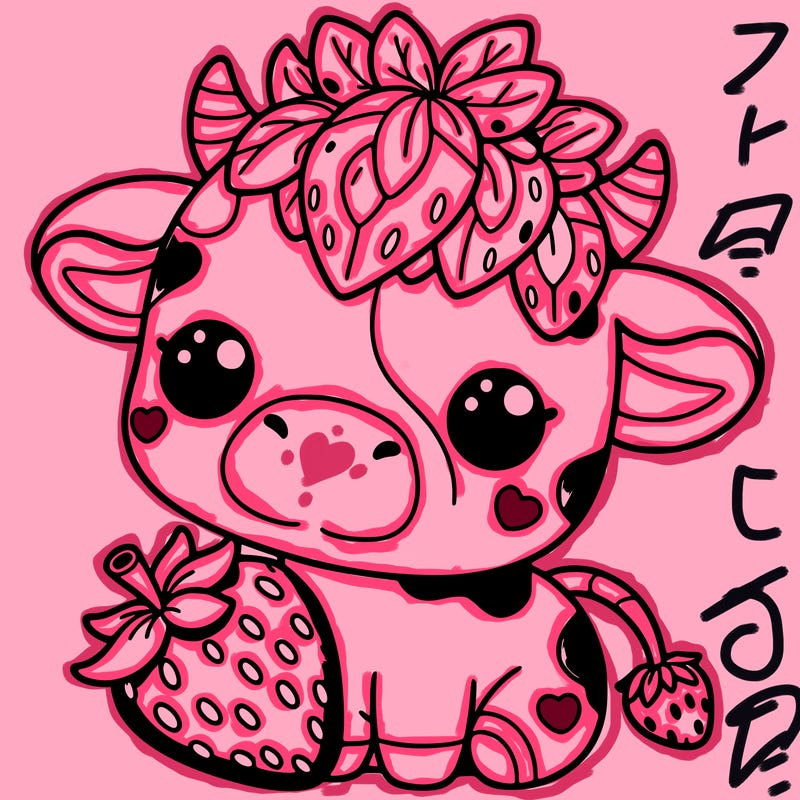 cute strawberry cow