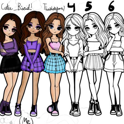 a group of girls realistic