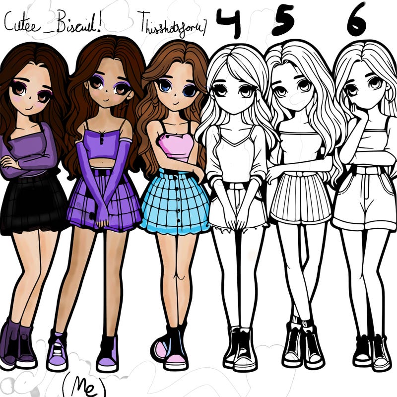 a group of girls realistic