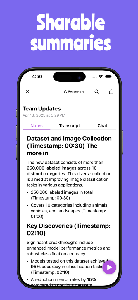Wisp AI Note Taker - AI-generated meeting notes and sharable summaries in the Wisp app