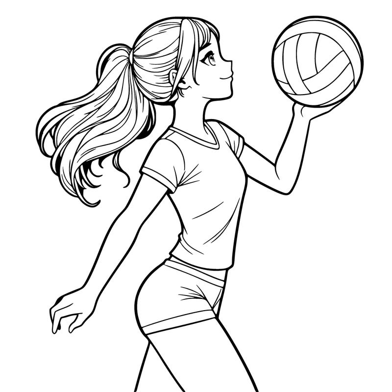 volley ball realistic girl