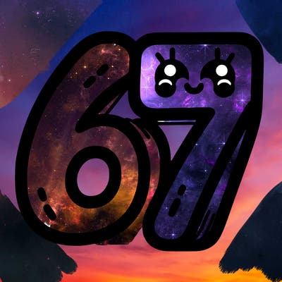 the numbers 67
