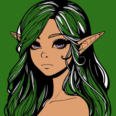 elf girl realistic dark fantasy