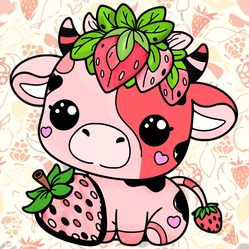 cute strawberry cow